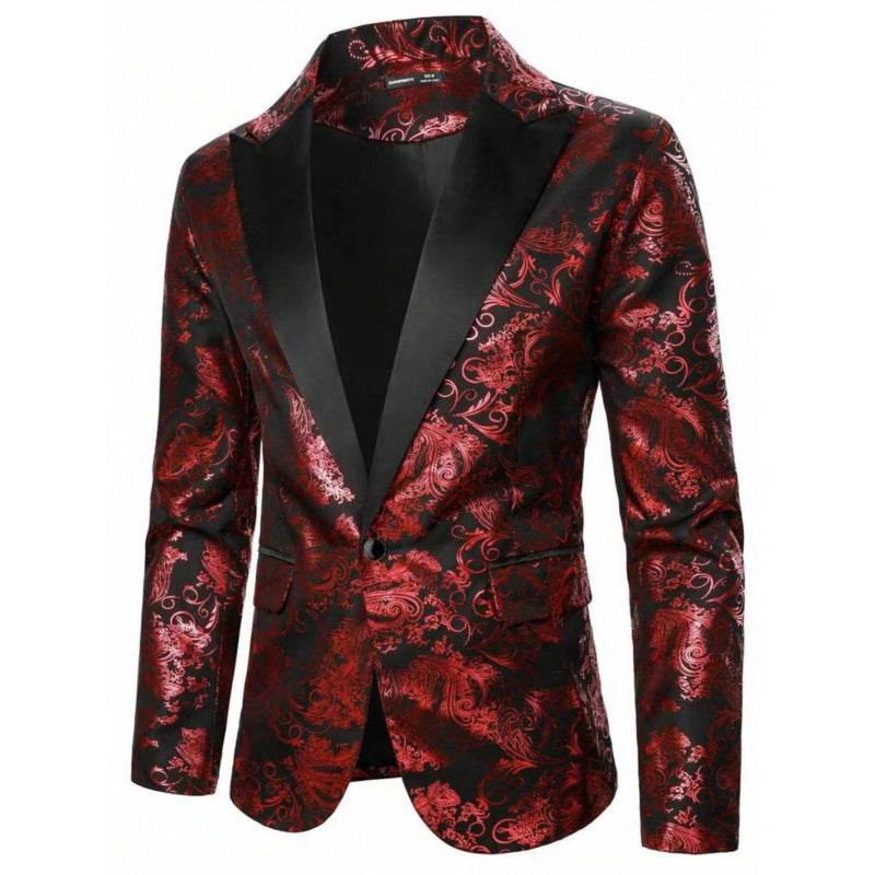 Elegant tuxedo blazer for men with floral jacquard pattern Lune London