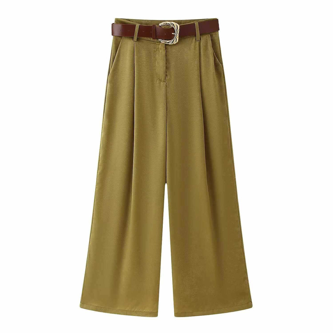 Elegant and comfortable Palazzo pants for women with a stylish waist belt Lune London