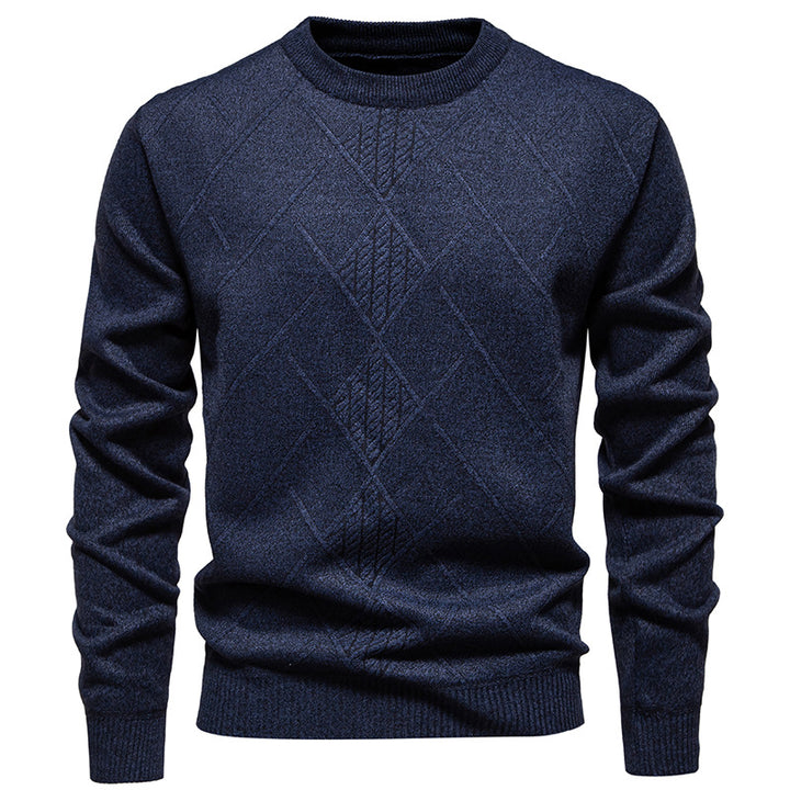 Fine knit sweater for men with relief pattern and round neck Lune London