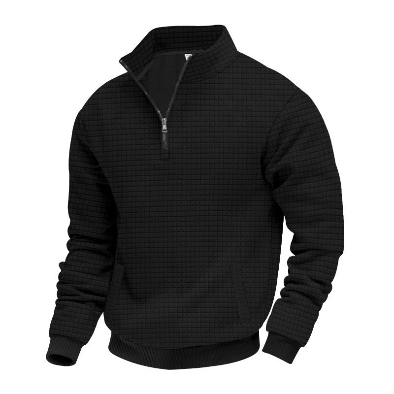 Sporty sweater for men with half-zip and practical pocket design Lune London