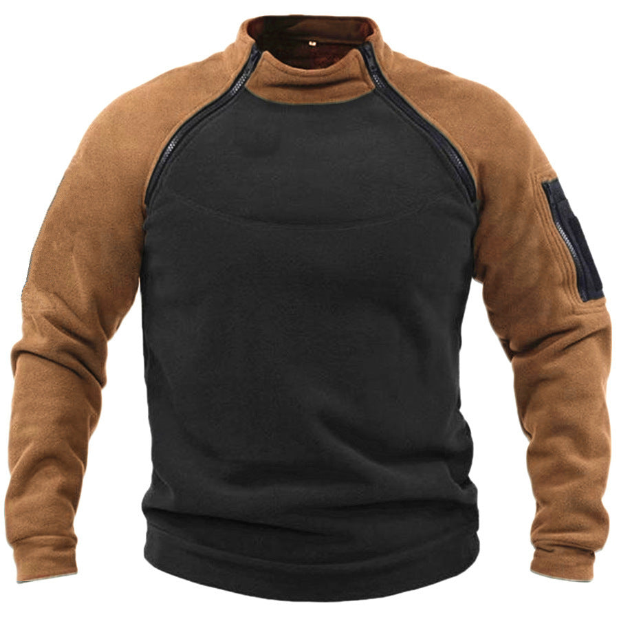 Functional fleece pullover for men with high collar Lune London