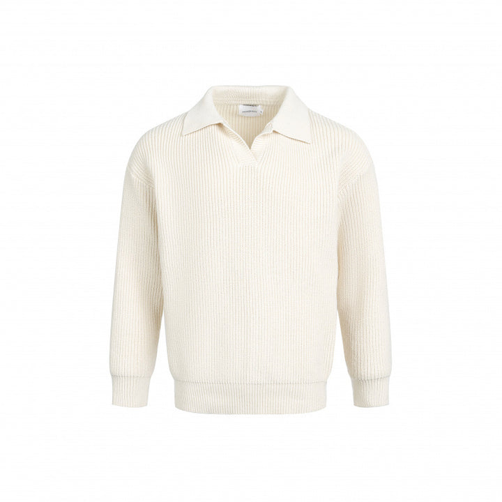 Ladies Elegant sweater and knitwear with modern collar and fine ribs Lune London