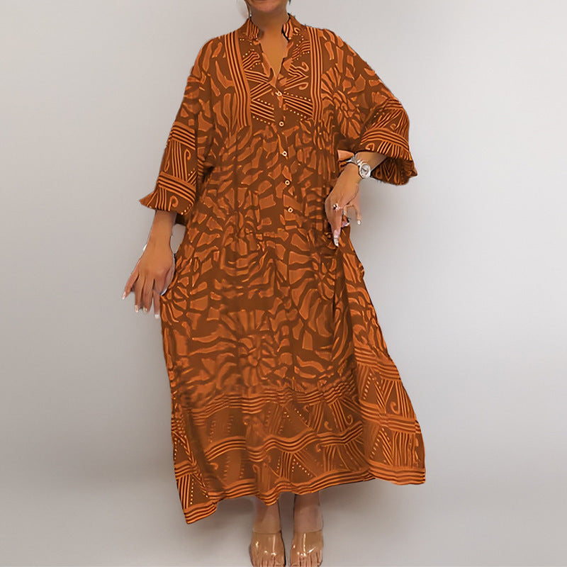 Robe Kaftan pour Femme avec Motif Tendance Chic & Stil