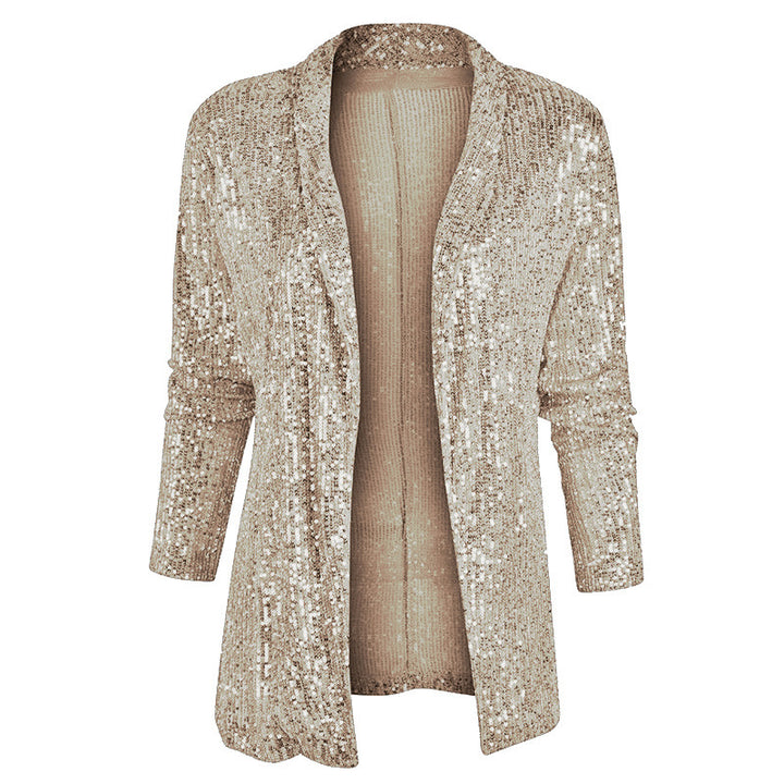 Ladies Shiny and elegant knitted cardigan with sequins Lune London