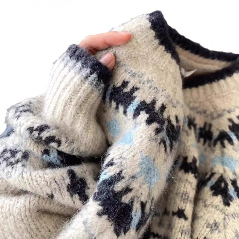 Cardigan pour femmes avec un motif norvégien traditionnel et des boutons de haute qualité Chic & Stil