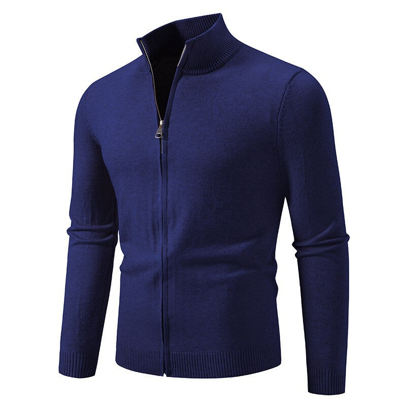 Men's knitted jacket with high collar and convenient zipper Lune London