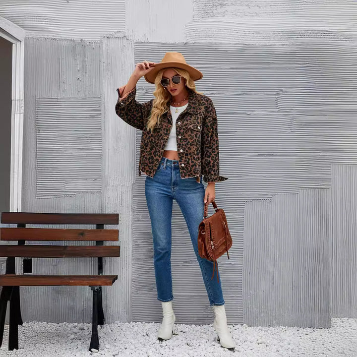 Lune London Leopard Print Denim Jacket for Women