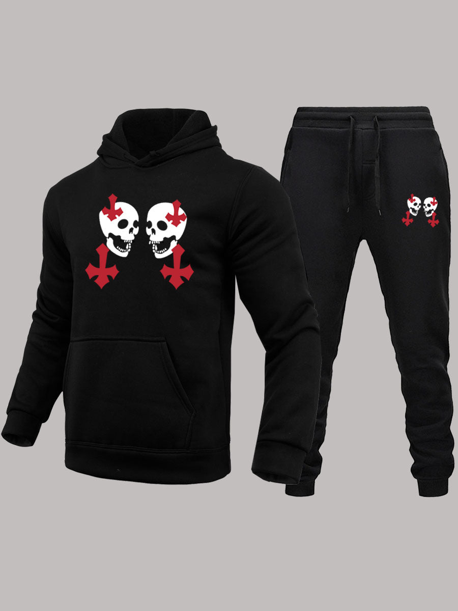 Sporty hoodie and jogging set for ladies with a creative skull design Lune London