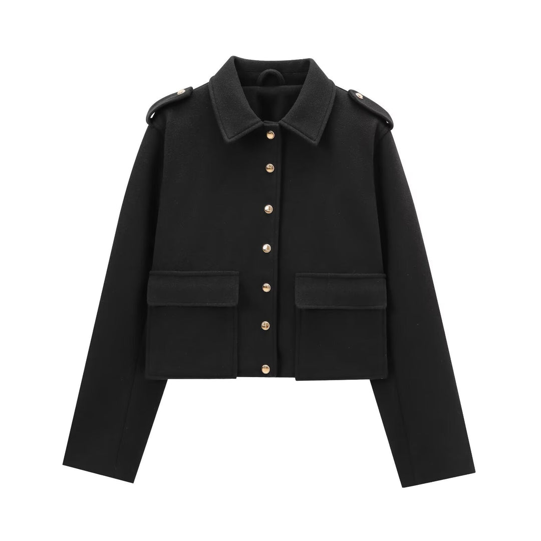Modern wool jacket for women military style Lune London