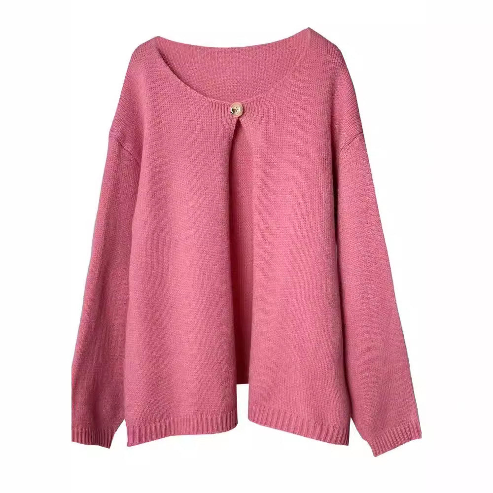 Oversized knit jacket for women with soft textures and open front Lune London