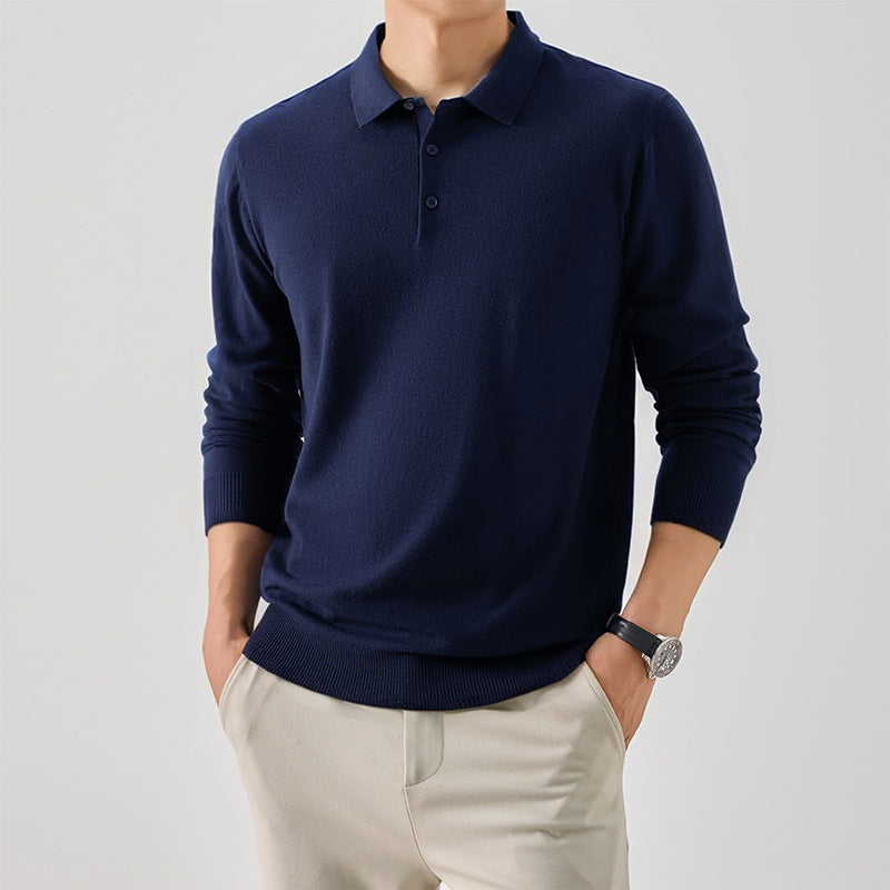 Men's Chic Long Sleeve Polo Shirt