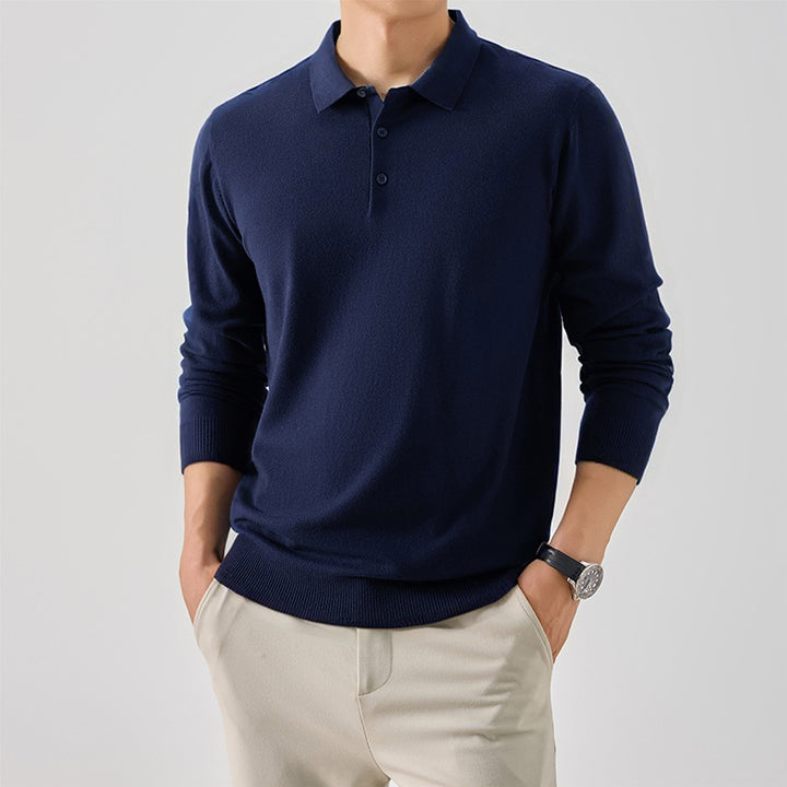 Men's Chic Long Sleeve Polo Shirt