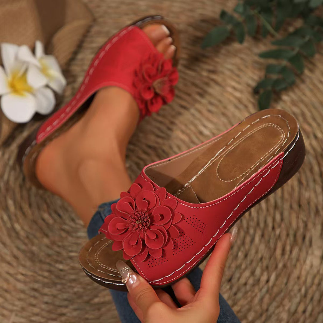 Floral slide sandals for women Lune London