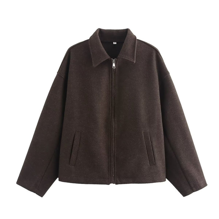 Femmelle casual jacket with high collar and practical side pockets Lune London