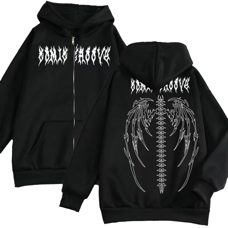 Women's hoodie jacket with striking Gothic design and comfortable fit Lune London