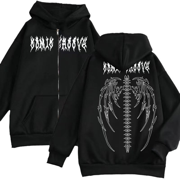 Women's hoodie jacket with striking Gothic design and comfortable fit Lune London