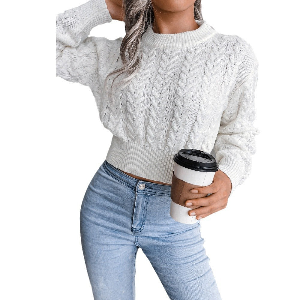Chunky knit sweater for women with a textured pattern and a fitted cut Lune London