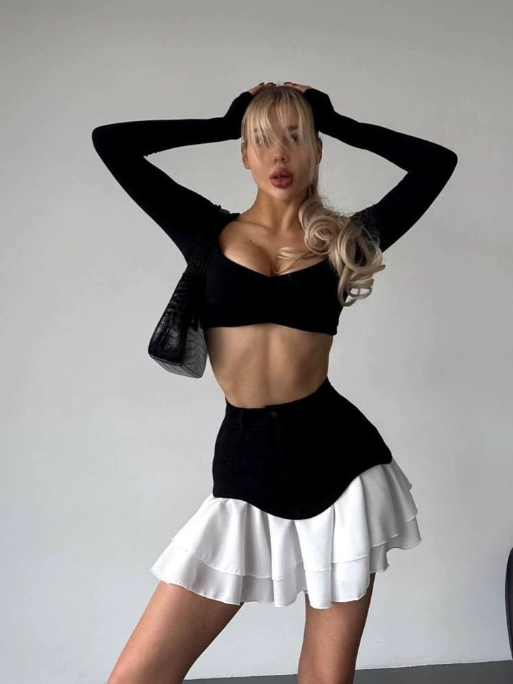 Fashion women's skirt with asymmetrical hem and practical pockets Lune London