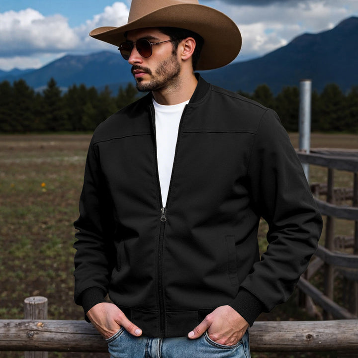 Men's bomber jacket with practical side pockets and contrasting cuffs Lune London