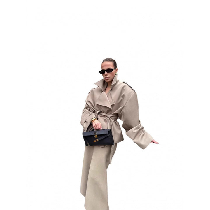 Plus size ladies chic and stylish trench coat