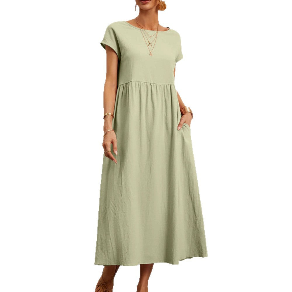 Robe Midi pour Femmes avec Manches Ballon et Poches Pratiques Chic & Stil