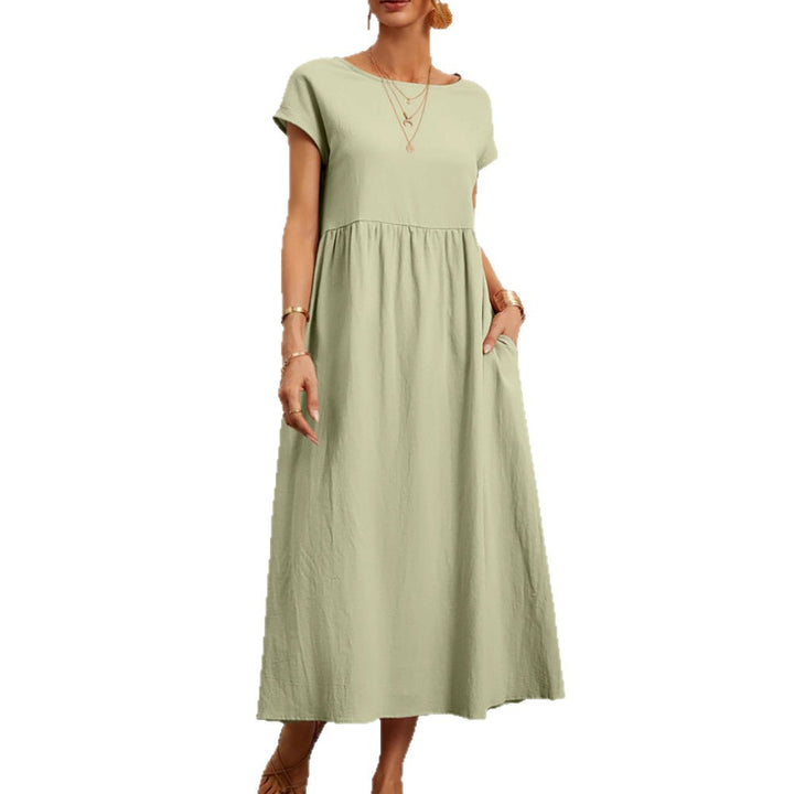 Robe Midi pour Femmes avec Manches Ballon et Poches Pratiques Chic & Stil