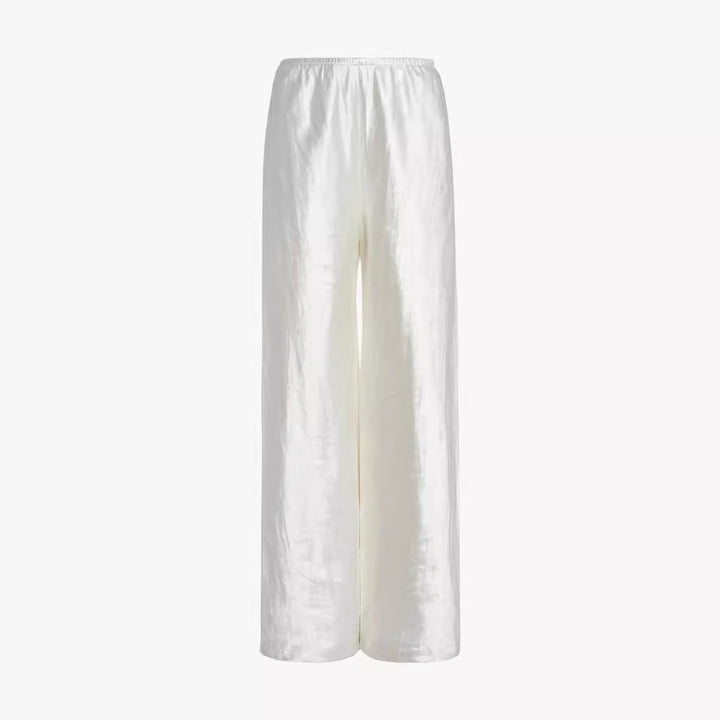 Pantalons élégants et fluides pour femmes à taille haute en satin de haute qualité Chic & Stil