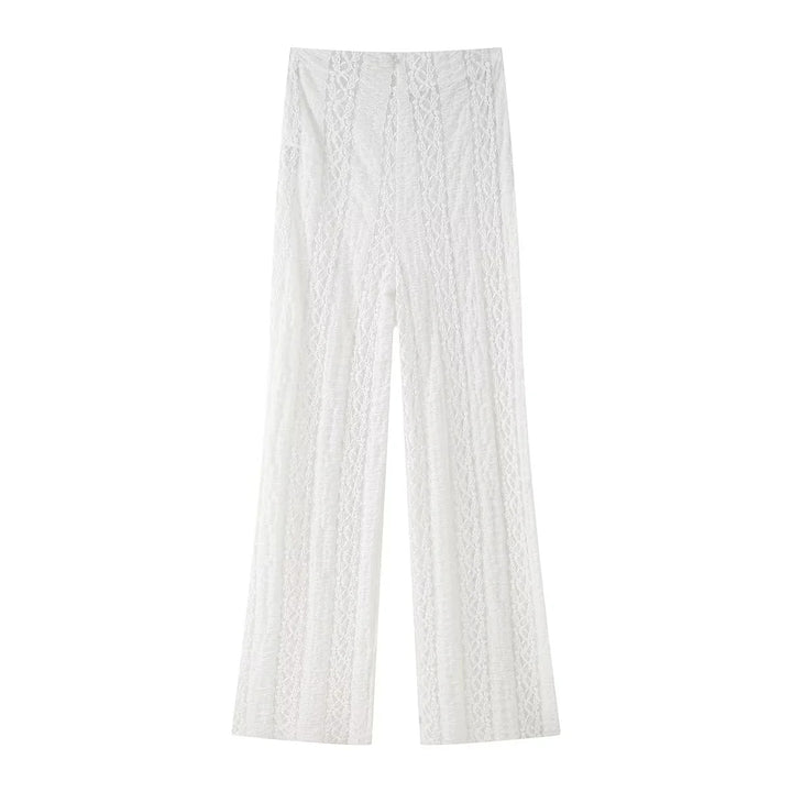 Elegant palazzo pants for ladies with floral lace pattern Lune London