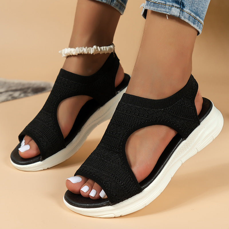 Lune London stretch knit comfort sandals for women