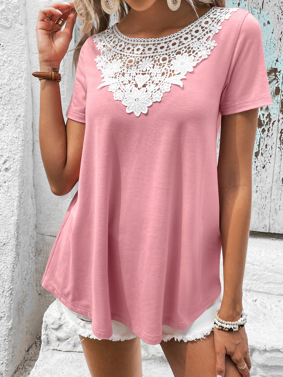 Women's top with crochet detail Lune London
