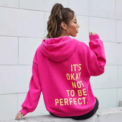 Women’s hoodie with motivational lettering and cozy lining Lune London
