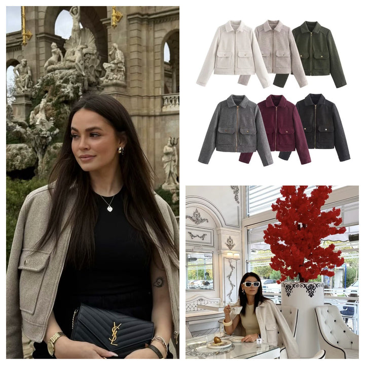 Women's stylish bomber jacket with practical flap pockets Lune London