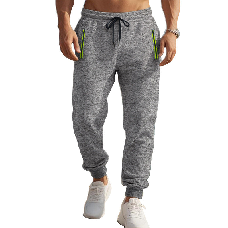 Sporty men's joggers with practical zipper and elastic waistband Lune London