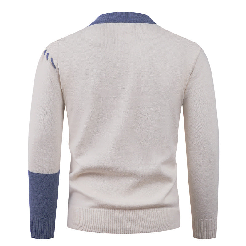Fashion knit sweater for men with asymmetric twisted pattern Lune London