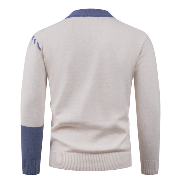 Fashion knit sweater for men with asymmetric twisted pattern Lune London