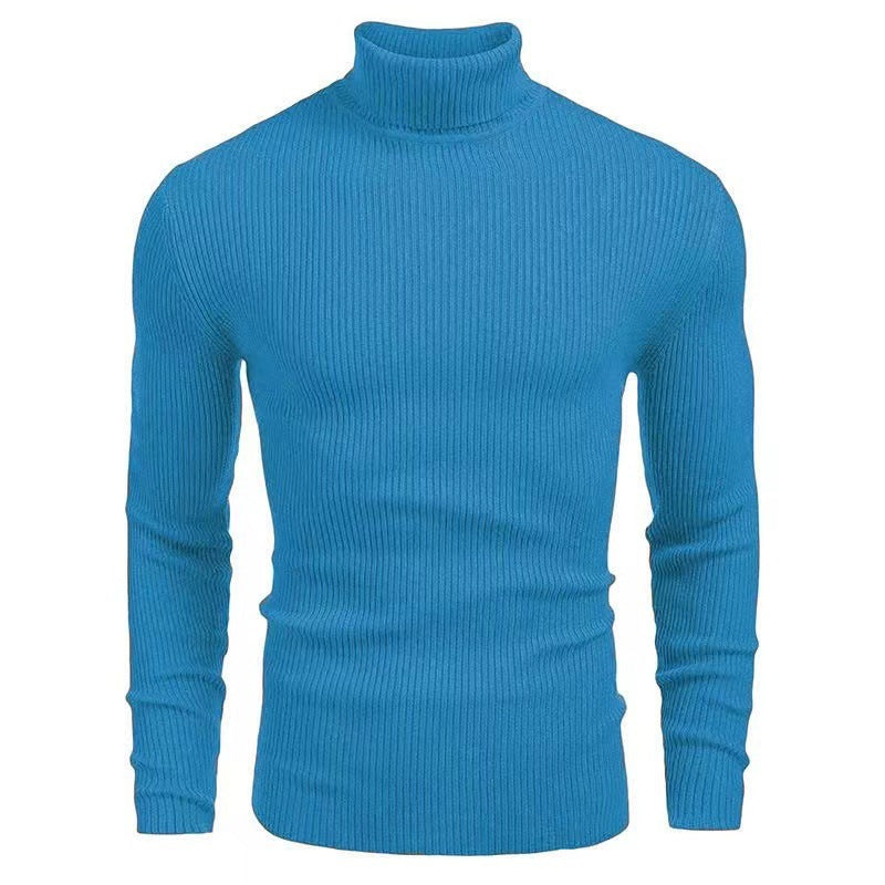 Pullover with turtleneck for men with textured ribbing pattern Lune London