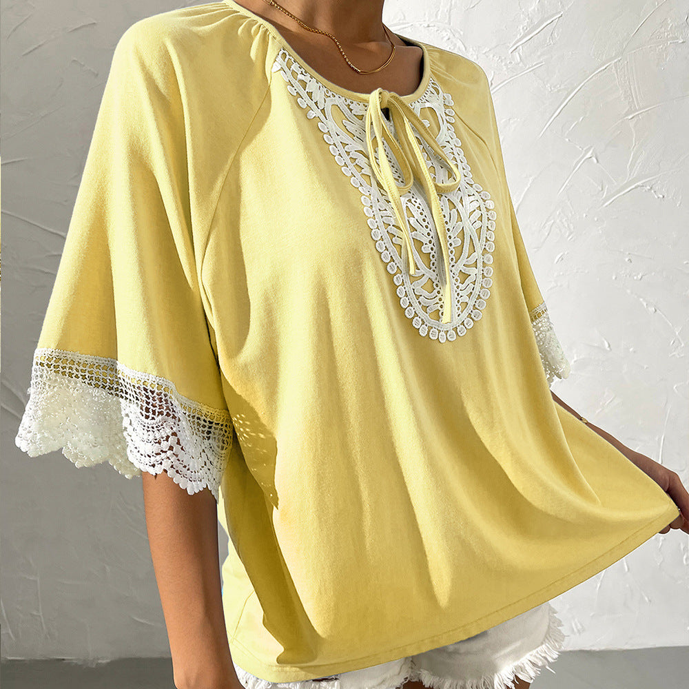 Casual tunic for women with lace details and side slits Lune London