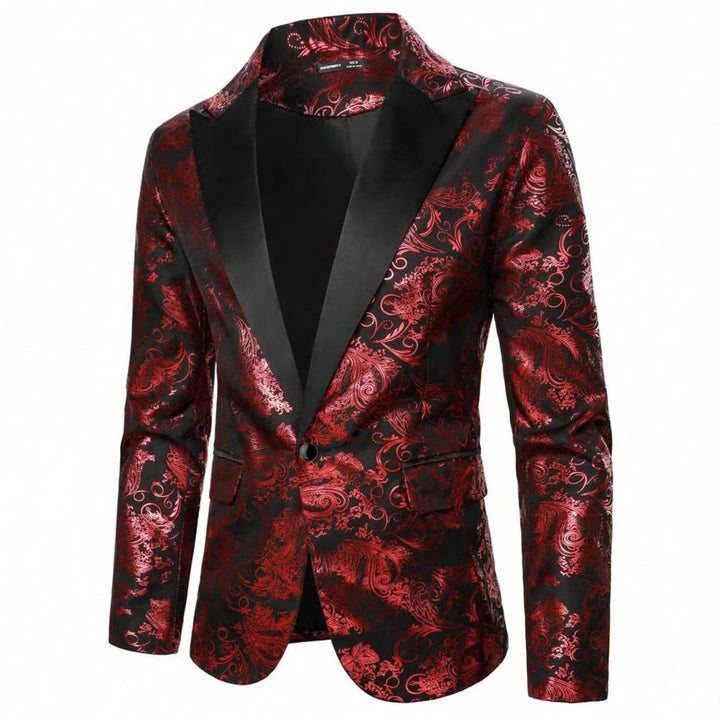 Elegant velvet blazer for men with floral pattern Lune London