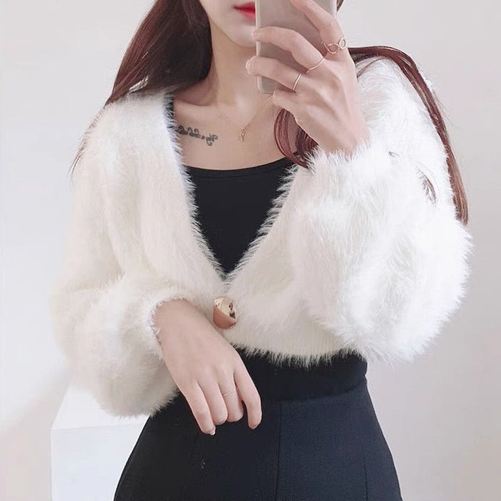 Ladies Cozy Bolero Jacket In Fashionable and Fluffy Design Lune London