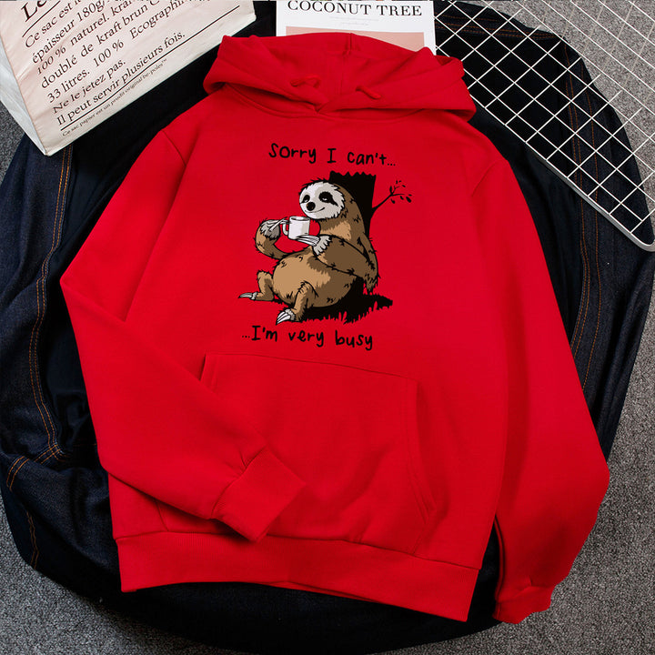 Ladies hoodie with cute animal motif and playful slogan Lune London