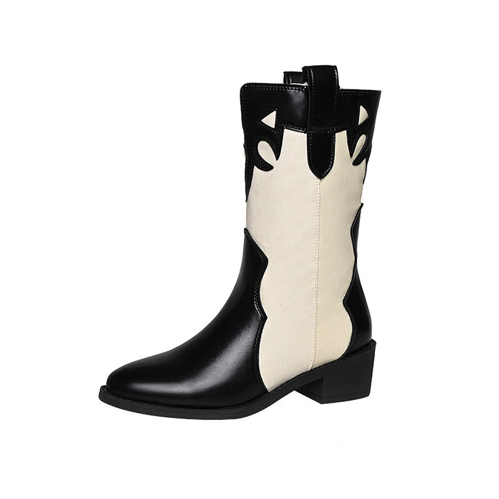 Lune London embroidered pattern cowboy ankle boots for women