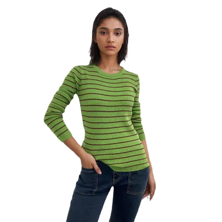 Long sleeve sweater for ladies with a modern striped pattern and a comfortable fit Lune London