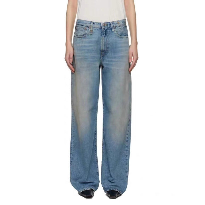 Women's denim jeans, loose fit, high waist and elegant wash Lune London
