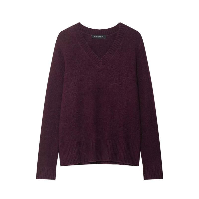 Lune London High Quality Cotton Blend V Neck Knit Sweater for Women