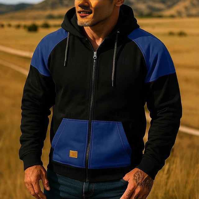 Men's sports jacket with chic and stylish color block design