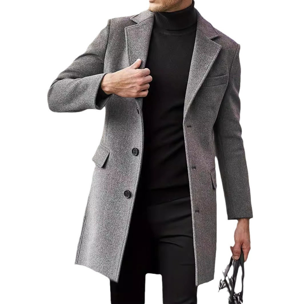 Men's Elegant Winter Coat with Classic Lapels Lune London