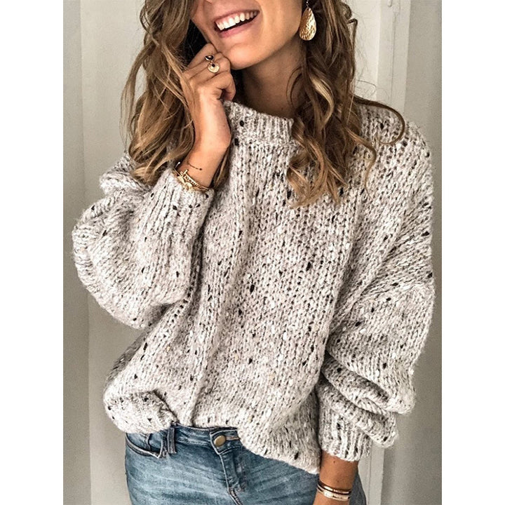 Oversized knitted sweater for women with a relaxed fit and decorative details Lune London