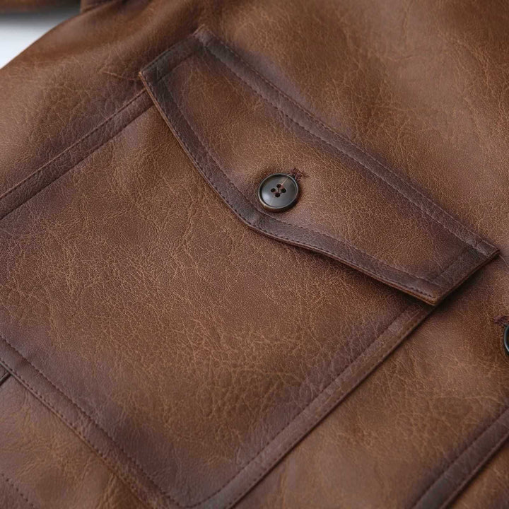 Short faux leather jacket for women with practical pockets and trendy cut Lune London