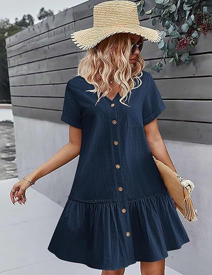 Casual dress for women with button closure and ruffles Lune London