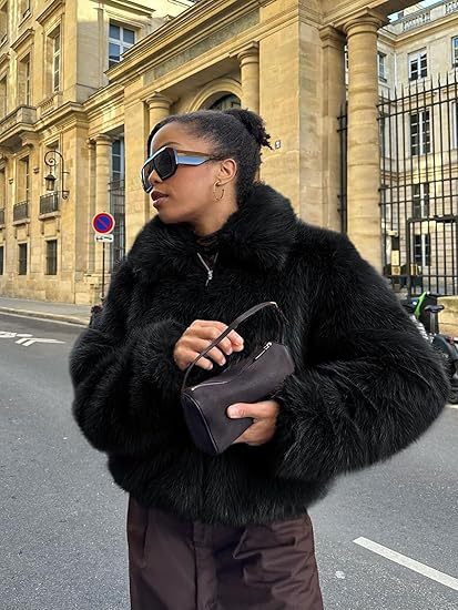 Ladies Designer Faux Fur Jacket Lune London
